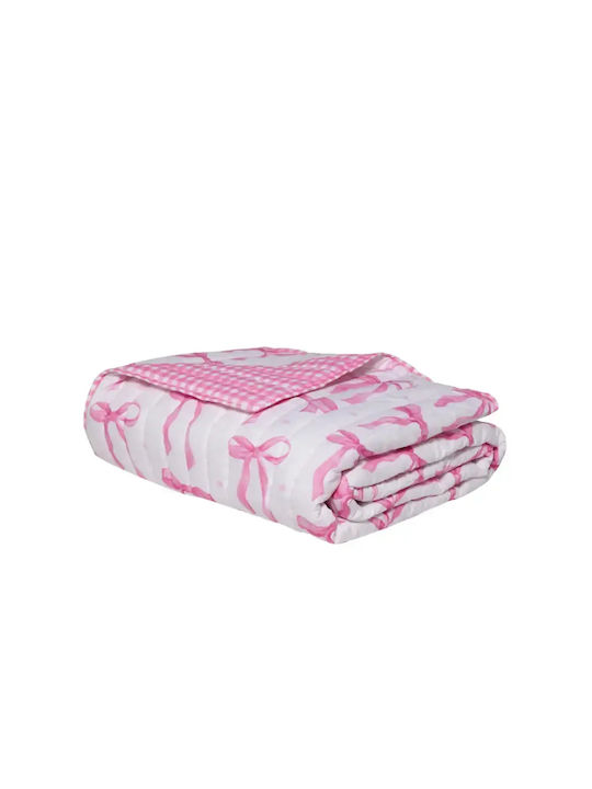 Kentia Kids Quilt Set Single with Pillowcase Sassy White-pink 160x220cm