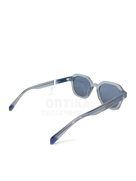 Benetton Unisex Sunglasses with Gray Frame and Blue Polarized Lens