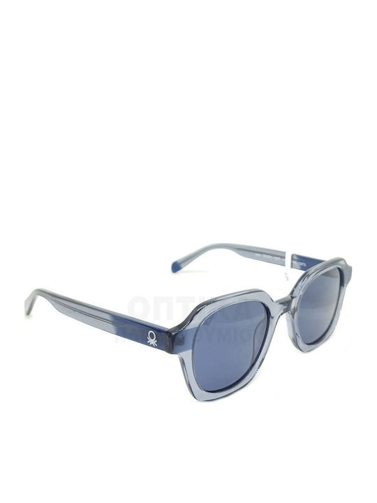 Benetton Unisex Sunglasses with Gray Frame and Blue Polarized Lens