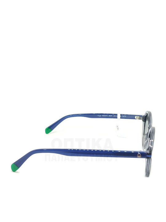 Benetton Unisex Sunglasses With Gray Frame And Green Polarized Lens