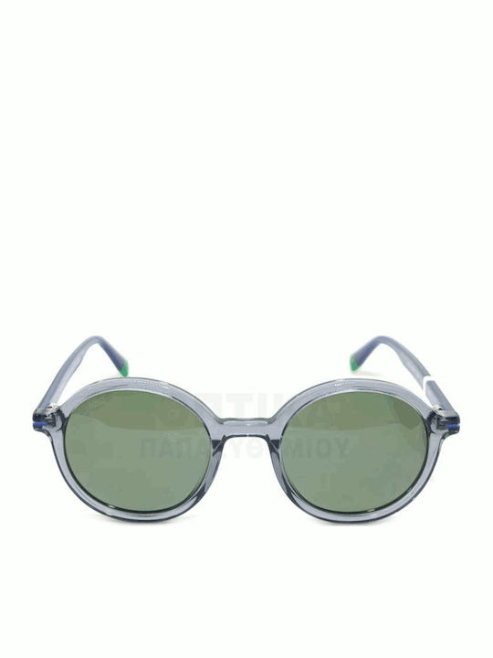 Benetton Unisex Sunglasses With Gray Frame And Green Polarized Lens
