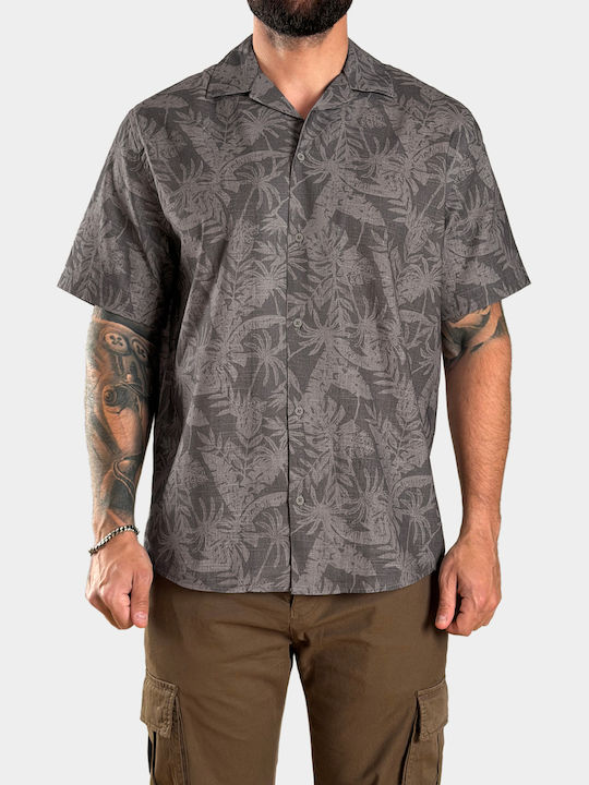Short Sleeve Cotton Shirt Gray