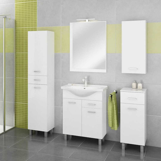 Deftrans Bathroom Vanity Unit Without Sink M30xL30xH85cm White Glossy