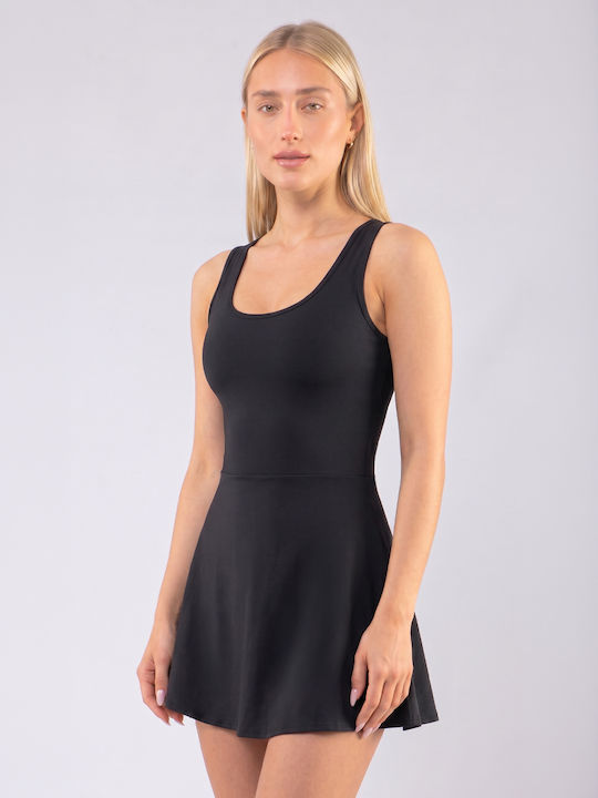Sommer Mini Damenkleid Schwarz