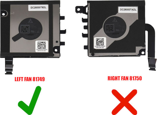 Laptop Fan CPU GPU Cooling Fan Dell Latitude 7320 Detachable 7320-gndm1 7320-rdj81 7320-djgdp Pgv79 0pgv79 Dc28000t9dl Nd55c88-20f11 Left Fan 4pin Code 81749