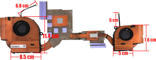 Laptop Fan CPU GPU Cooling Fan Lenovo Thinkpad P17 Gen 1 20SN 20SQ 5H40X89388 5H40X89386 N19P MG75090V1-C194-S9A MG75090V1-C193-S9A Heatsink 12pin Code 81743