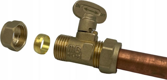 Gas Valve 15x15 Mm Copper Pipes