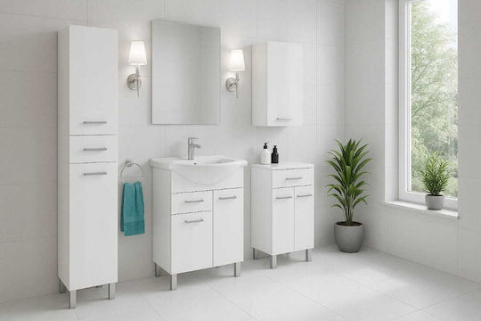 Deftrans Mea Πάγκος με Νιπτήρα Μ50xΒ30xΥ80cm White