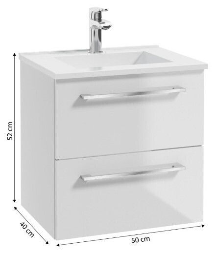 Deftrans Pinia Unitate De Mobilier Pentru Baie Cu Lavoar M50xA40xÎ52cm Alb