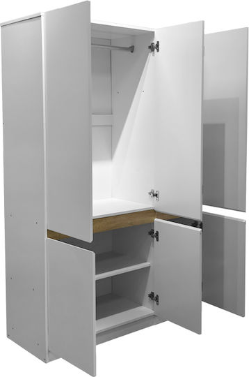 Merzia Τρίφυλλη Ντουλάπα 120x46.5x183cm Λευκό Merzia Τρίφυλλη Ντουλάπα 120x46.5x183cm Λευκό