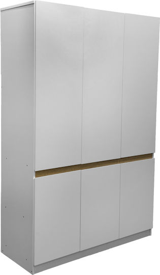 Merzia Τρίφυλλη Ντουλάπα Λευκό 120x46.5x183cm