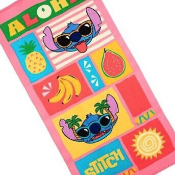 Disney Stitch Kids' Beach Towel Yellow Coral