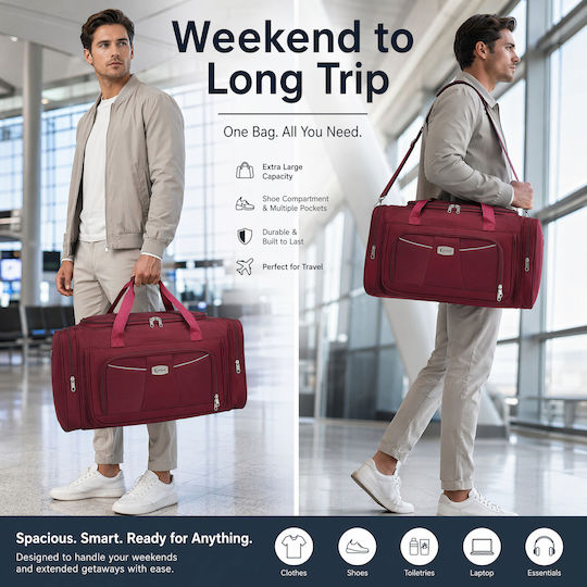 Cardinal Sack Voyage 52lt Burgundy Fabric L60xW28xH32cm