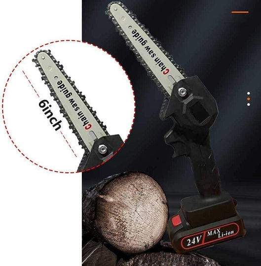 Battery Pruning Chainsaw 1x1.5Ah & 1x3Ah Brushless 24V 1.2kg with Blade 15.24cm