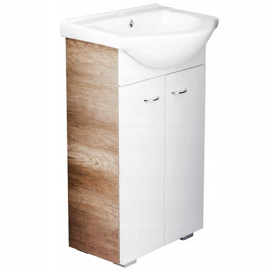 Deftrans Πάγκος με Νιπτήρα Μ50xΒ26xΥ86cm Oak