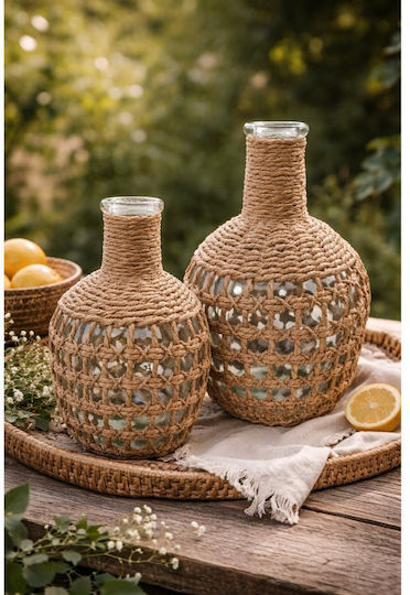 keleman Βάζο Γυάλινο Μπεζ Y26cm