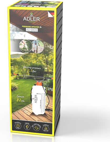 Adler Drucksprüher mit Gewicht 8lt 2.5bar in Weiß Farbe