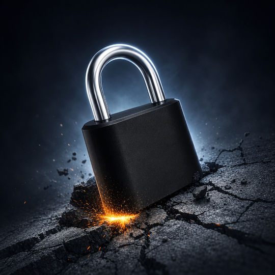 Steel Padlock Brass Combination 24mm Black