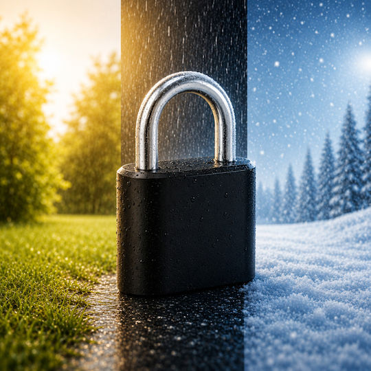 Steel Padlock Brass Combination 24mm Black