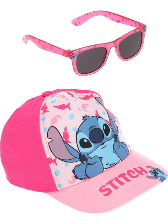 Disney Kinderhut Stoff Stitch Rosa