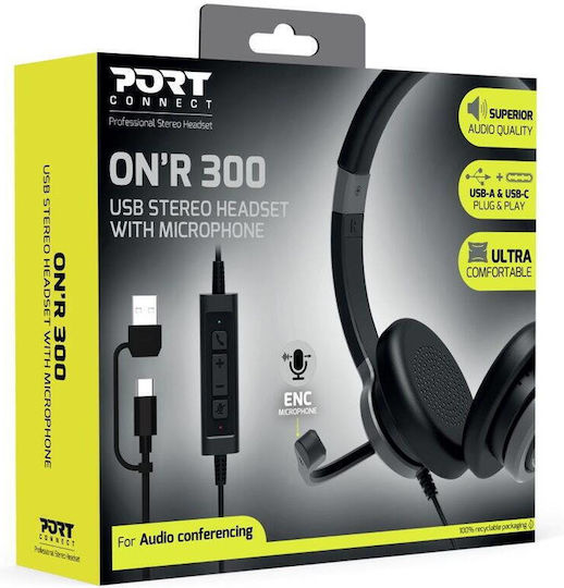 Port Designs On'R 300 Căști Multimedia On Ear cu Microfon și Conectare USB-A