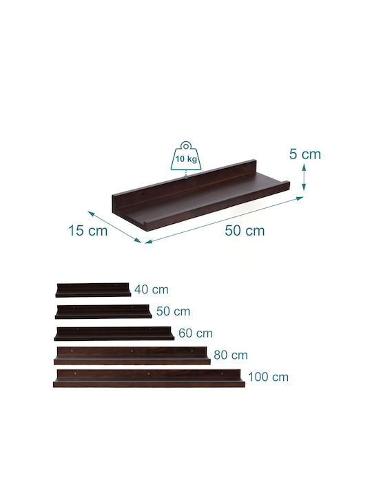 Wall Shelf Dark Walnut 50x15x5cm