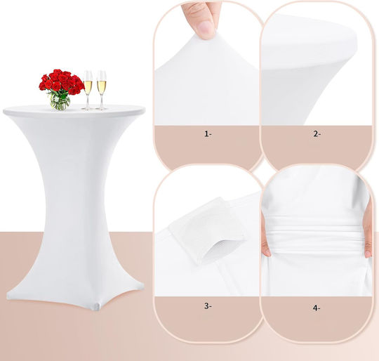 Capac Elastic De Masă Alb 81.28x109.22cm 10 Bucăți