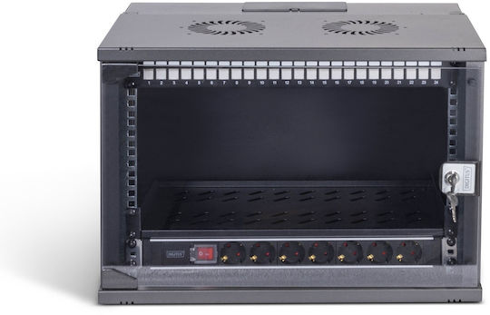 Digitus Wall Mounted Rack Cabinet 19U 54x40cm Black DN-49203-SET