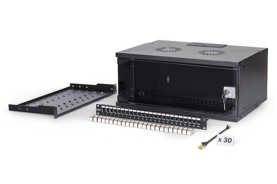 Digitus Επιτοίχια Καμπίνα Rack 19U 54x40cm Μαύρο DN-49201-SET