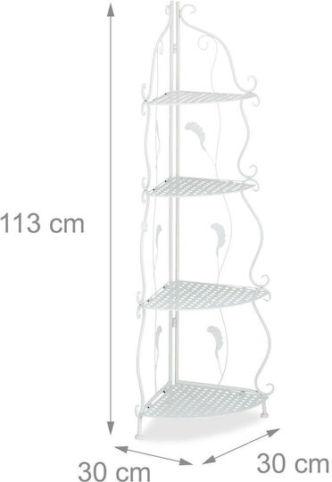 Γωνιακή Βιβλιοθήκη White 30x30x113εκ.