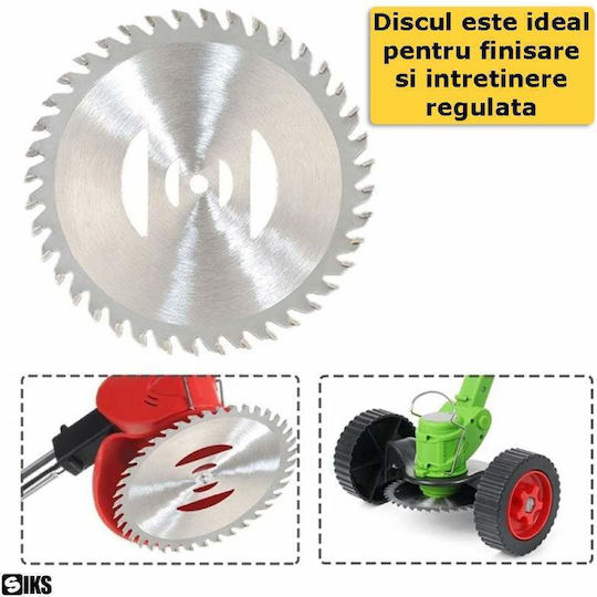 Siks Replacement Accessory Set Electric Battery-powered Brush Cutter 1 Disc 5 Plastic Blades 2 Steel Blades Silver