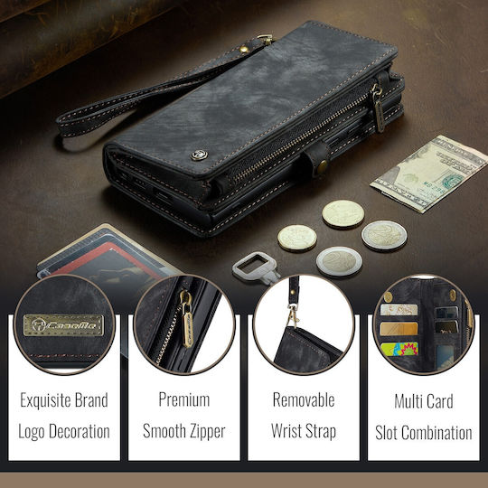 Caseme Wallet Silicone / Synthetic Leather Black (iPhone 16)