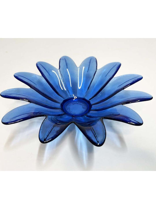 Platou Decorativ Din Sticlă Albastră 30x7cm Platou Decorativ Din Sticlă Albastră 30x7cm