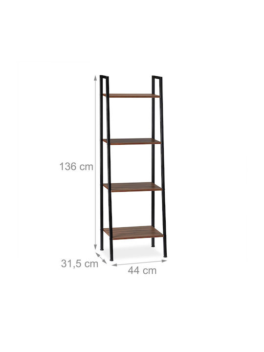 Βιβλιοθήκη Brown/black 44x31.5x136εκ.