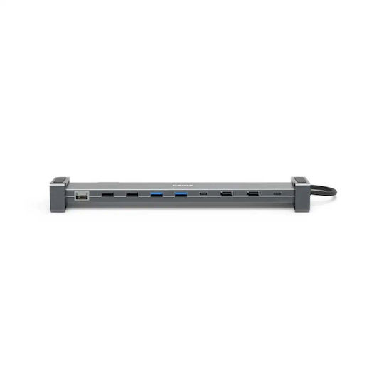 HAMA Stație de Andocare 9 în 1 USB-C cu HDMI 4K PD Ethernet Gri