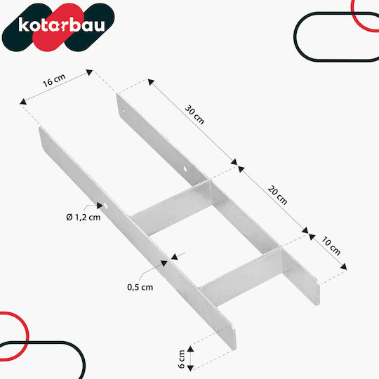 Suport Post Embedding Bracket Oțel Galvanizat Ancora 160 Mm