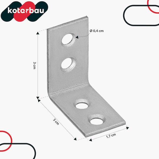 Kotarbau Gartenpergolen-Zubehör Carpenter's Winkelstahl Galvanisiert Bauanschluss 30x30x17 Mm 50 Stück
