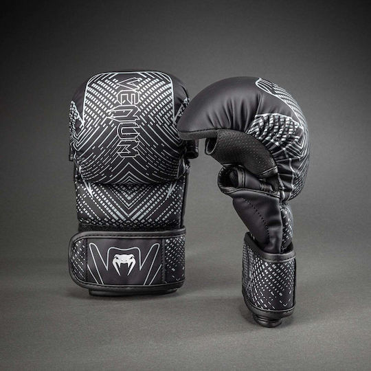 MMA Gloves Venum Midnight Fury Sparring Gloves Black Grey Silver