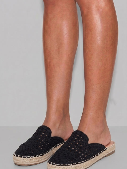 Knitted Women's Espadrilles In Black Color