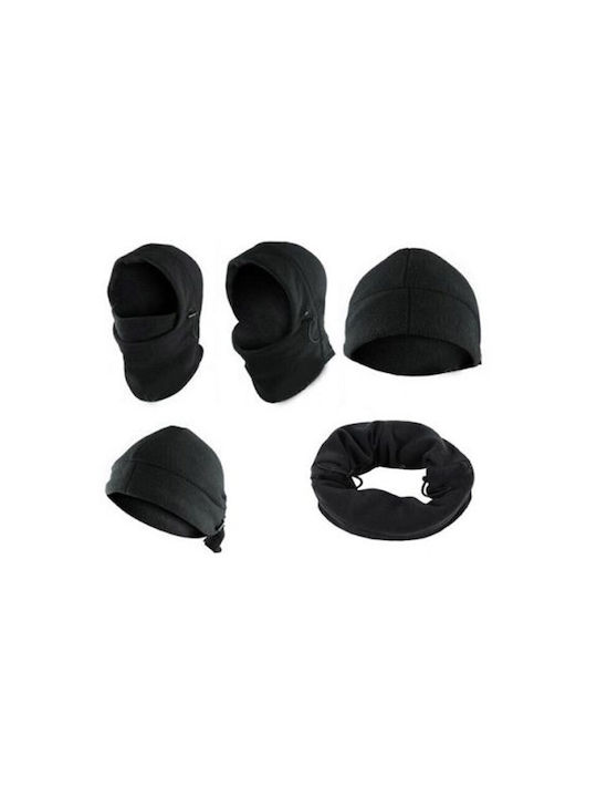 Warm Fleece Hoodie 6 1 Sports Fashion Accessories Running Beanie Black