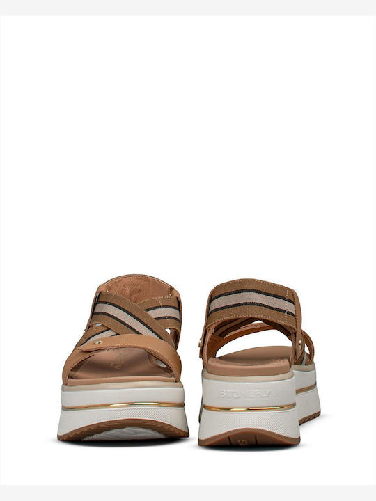 Sommer Damenplattformen Tabac