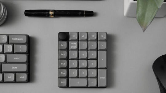 Keychron K0 Max K0M-H4 Безжична Bluetooth Цифрова Клавиатура за Таблет Червена