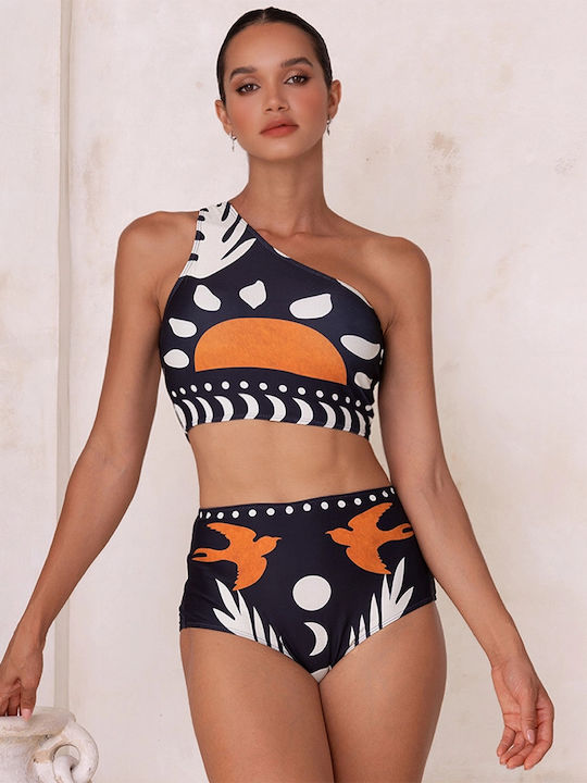 Set Bikini Με Έναν Ώμο Ψηλόμεσο