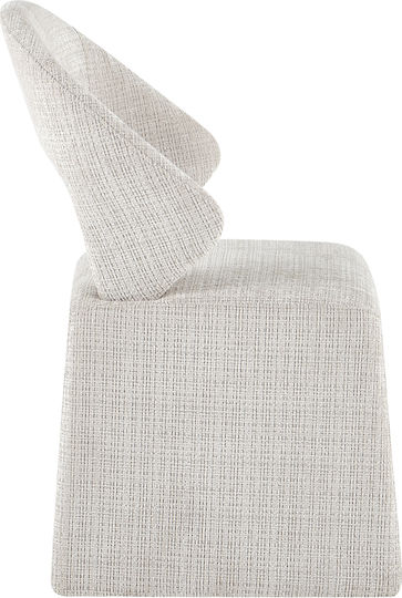 Poise Dining Chairs with Fabric Upholstery White 2pcs 61x55x88.5cm