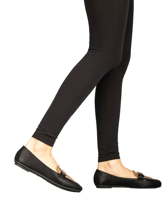 Loafers Dama Din Piele În Culoare Neagră