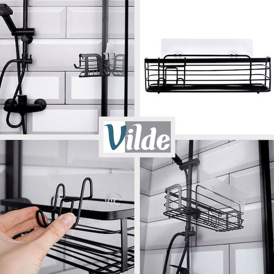 Vilde An der Wand montiertes Badezimmerregal Metallisch 29.5x10.5x8cm Schwarze
