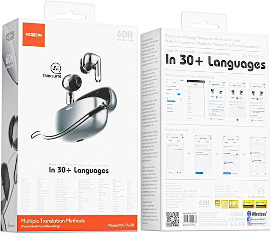 Moxom MX-TW78 In-ear Bluetooth Handsfree Earphones with Charging Case Black