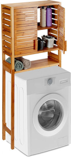 Relaxdays Floor Bathroom Shelf Bamboo Brown