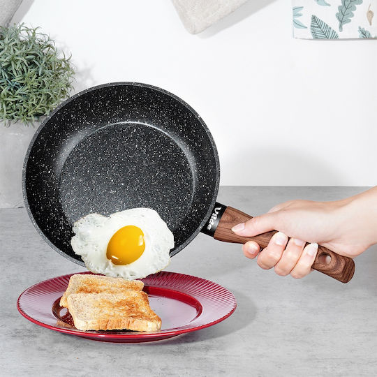 Vilde Set de Tigăi din Aluminiu Black&Wood cu Acoperire Antiaderentă 5 Vase