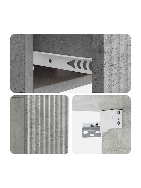 Wooden Gray Bedside Tables 2 Pieces 49x34.5x20cm